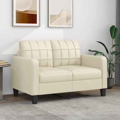 Tweezitsbank 120 cm kunstleer crèmekleurig