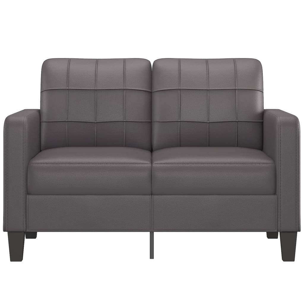 Tweezitsbank 120 cm kunstleer grijs