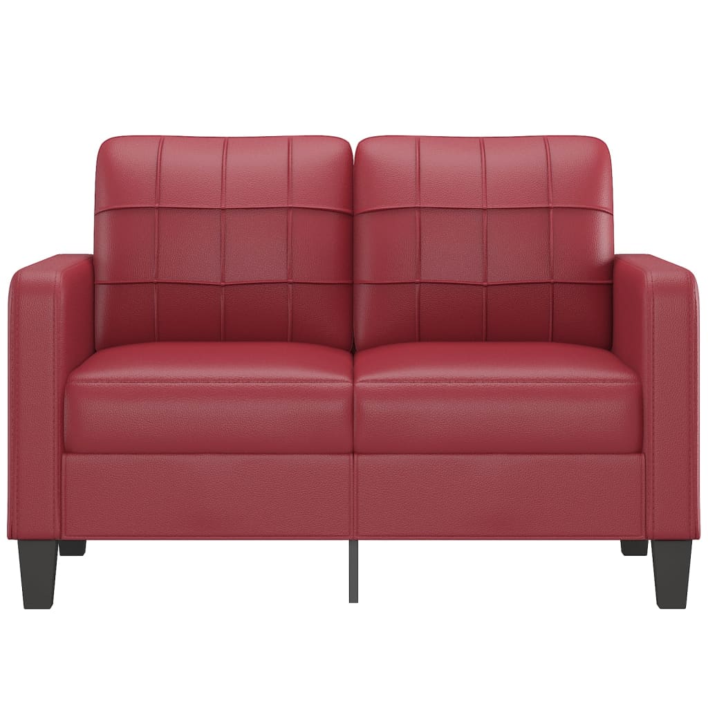 Tweezitsbank 120 cm kunstleer wijnrood