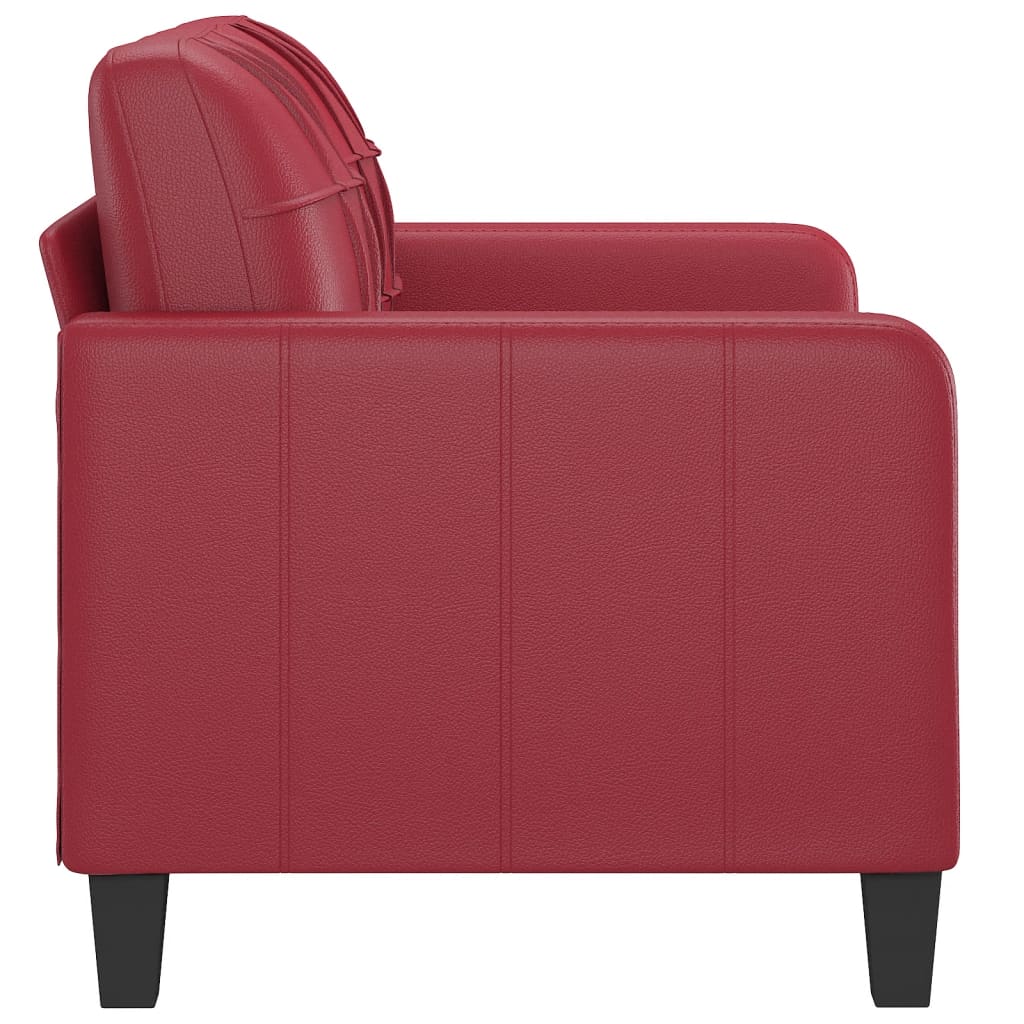 Tweezitsbank 120 cm kunstleer wijnrood