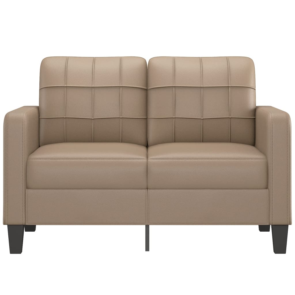 Tweezitsbank 120 cm kunstleer cappuccinokleurig