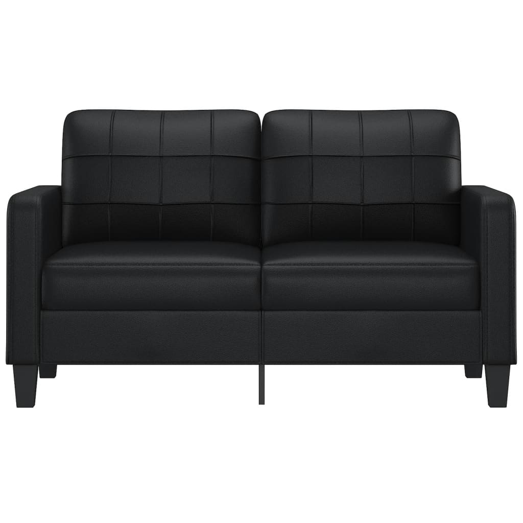 Tweezitsbank 140 cm kunstleer zwart