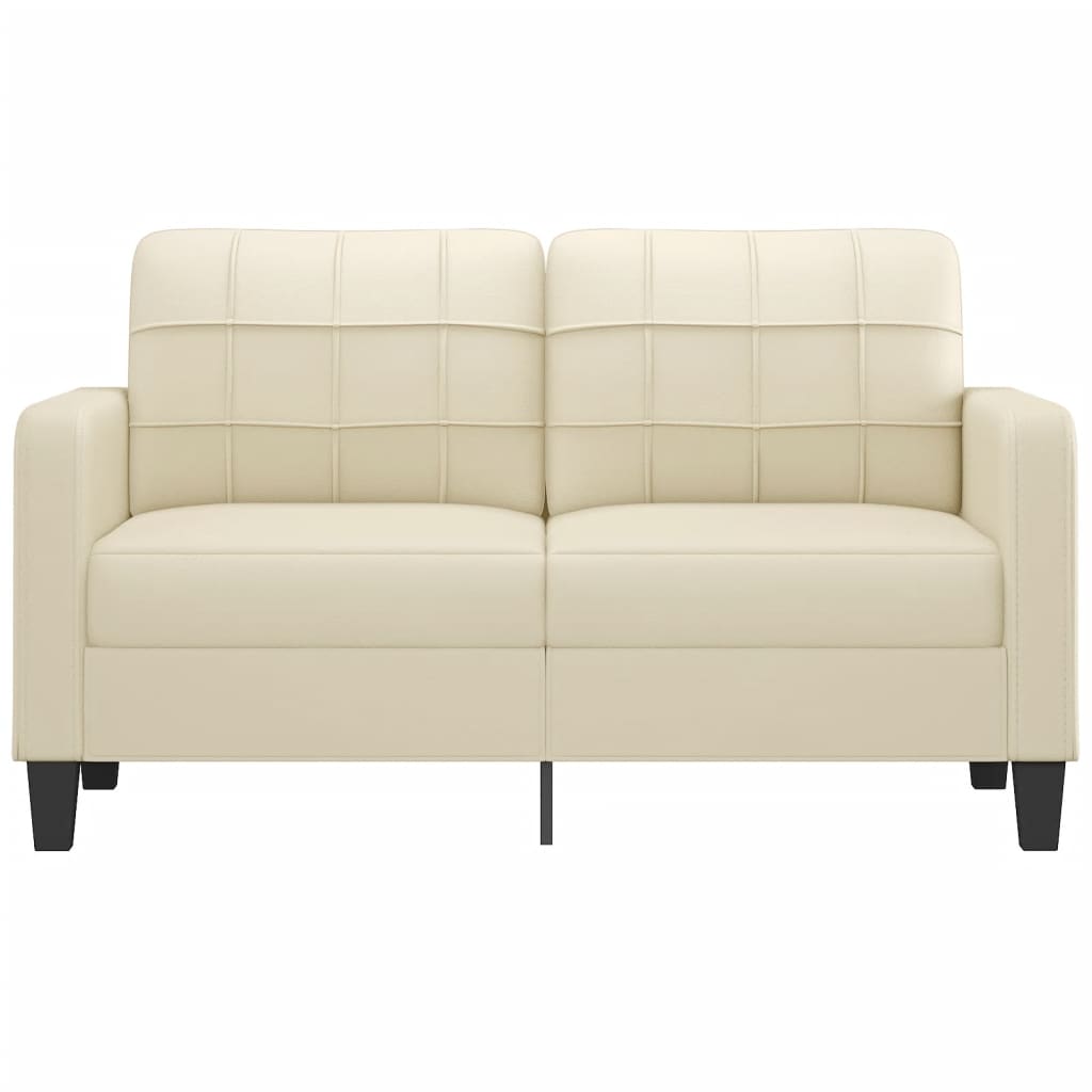 Tweezitsbank 140 cm kunstleer crèmekleurig