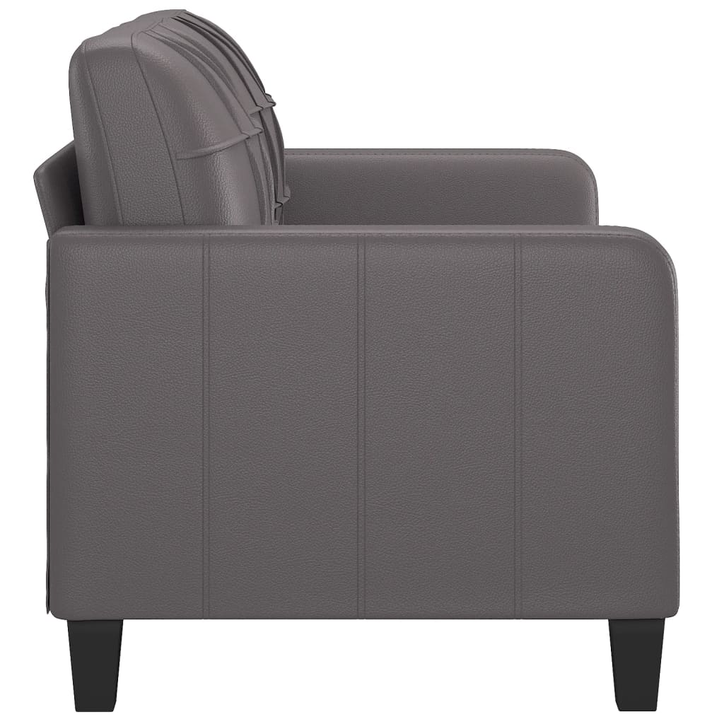 Tweezitsbank 140 cm kunstleer grijs