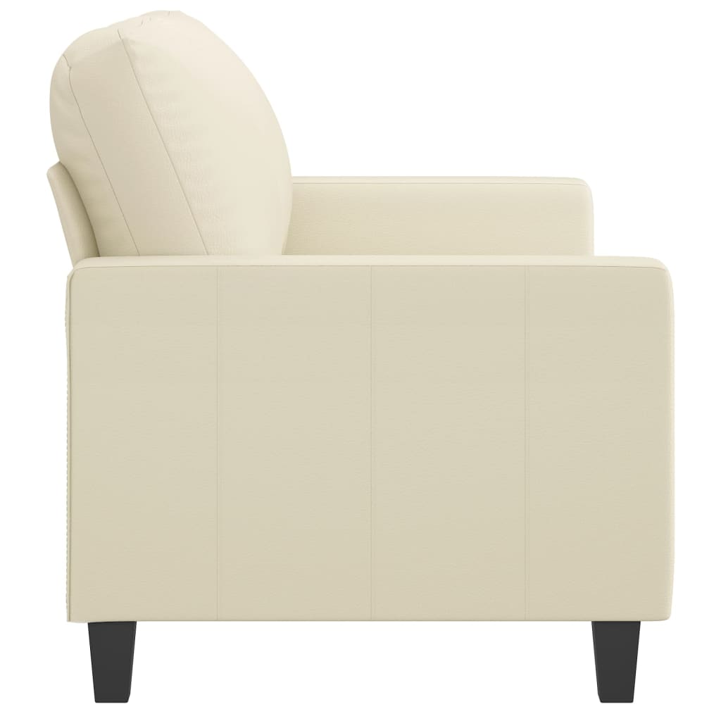 Tweezitsbank 120 cm kunstleer crèmekleurig