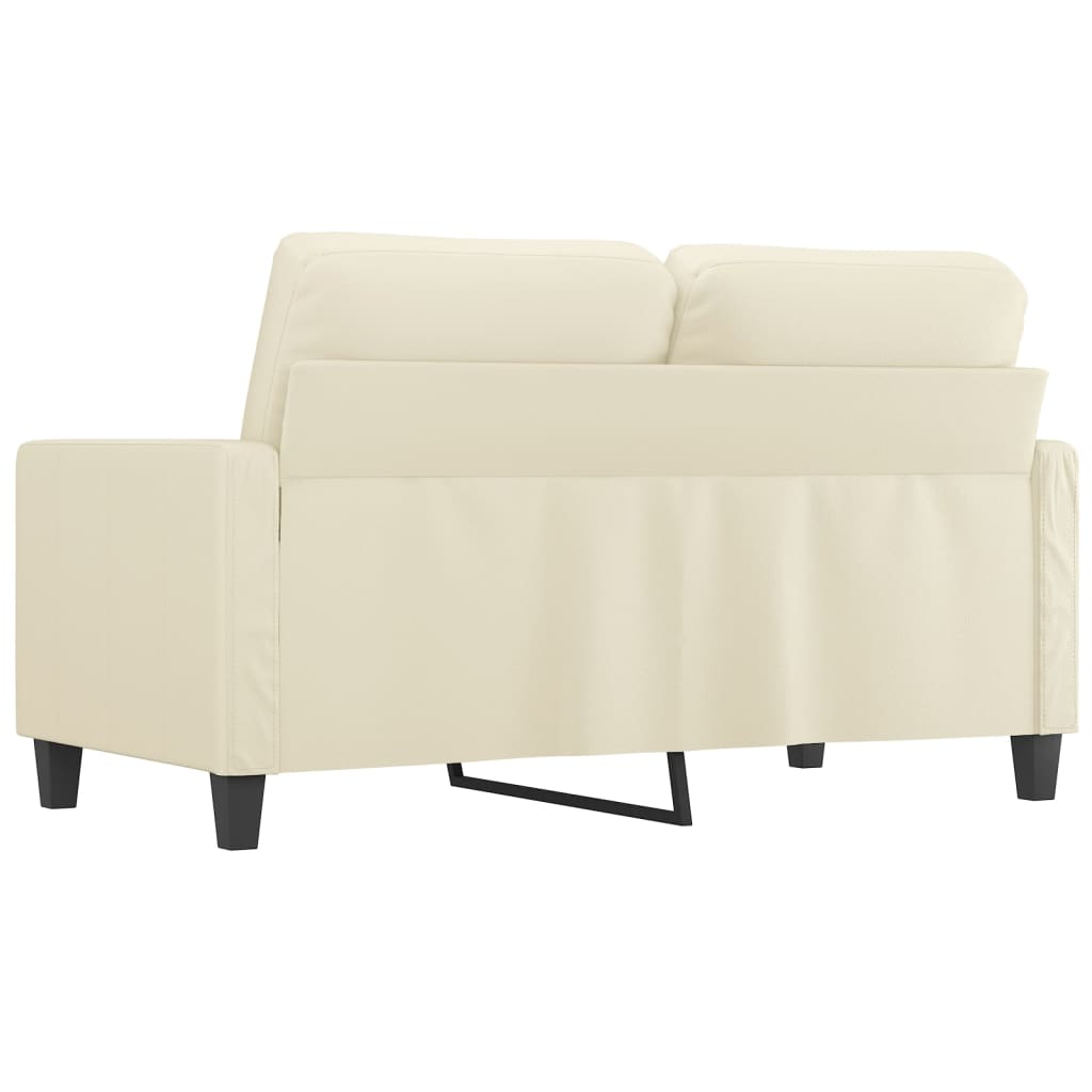 Tweezitsbank 120 cm kunstleer crèmekleurig
