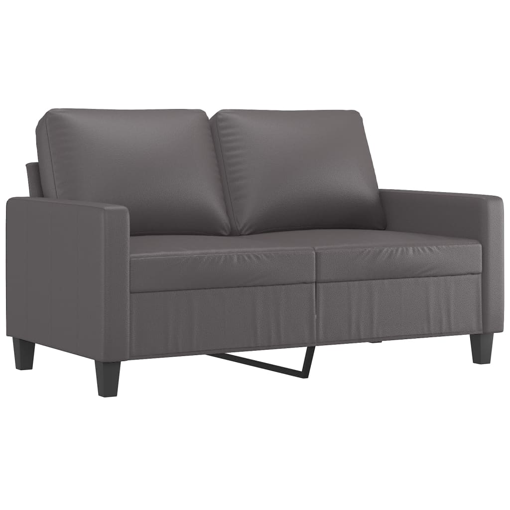 Tweezitsbank 120 cm kunstleer grijs