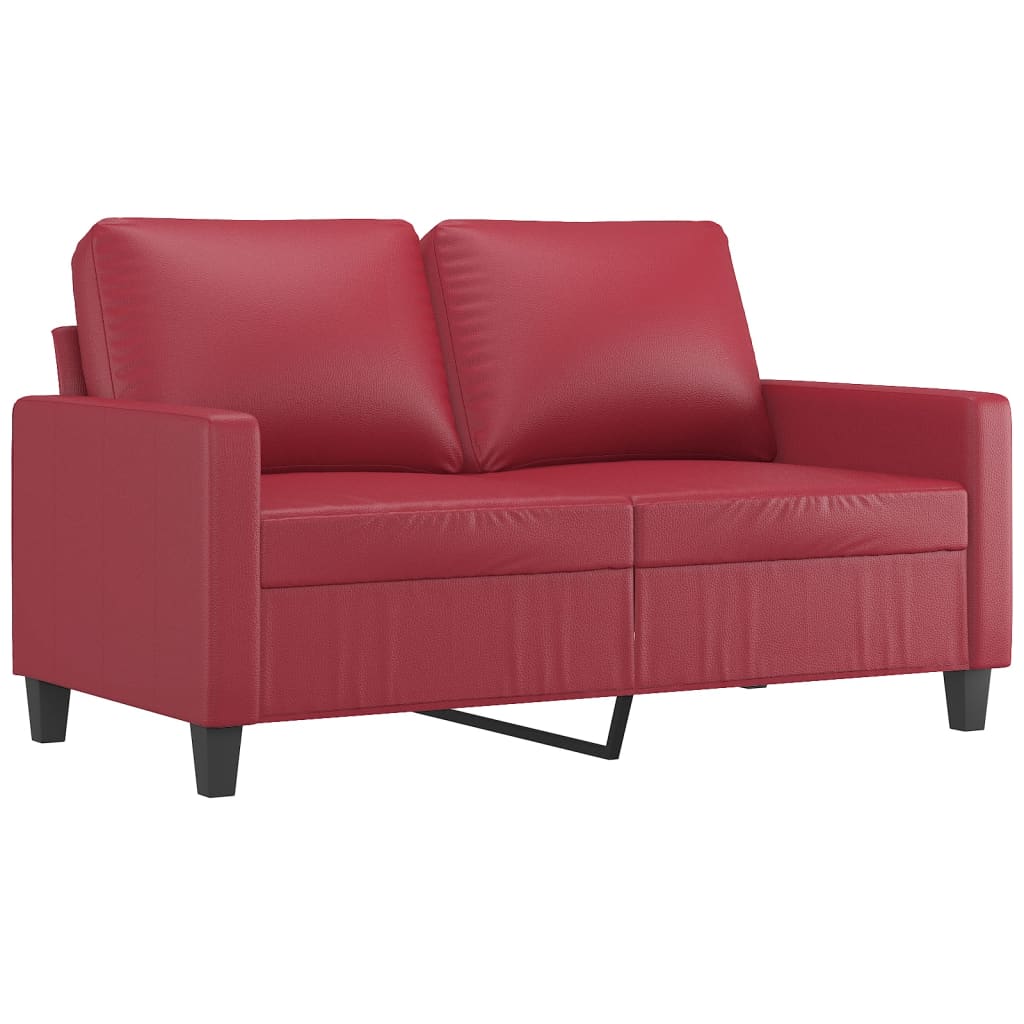 Tweezitsbank 120 cm kunstleer wijnrood