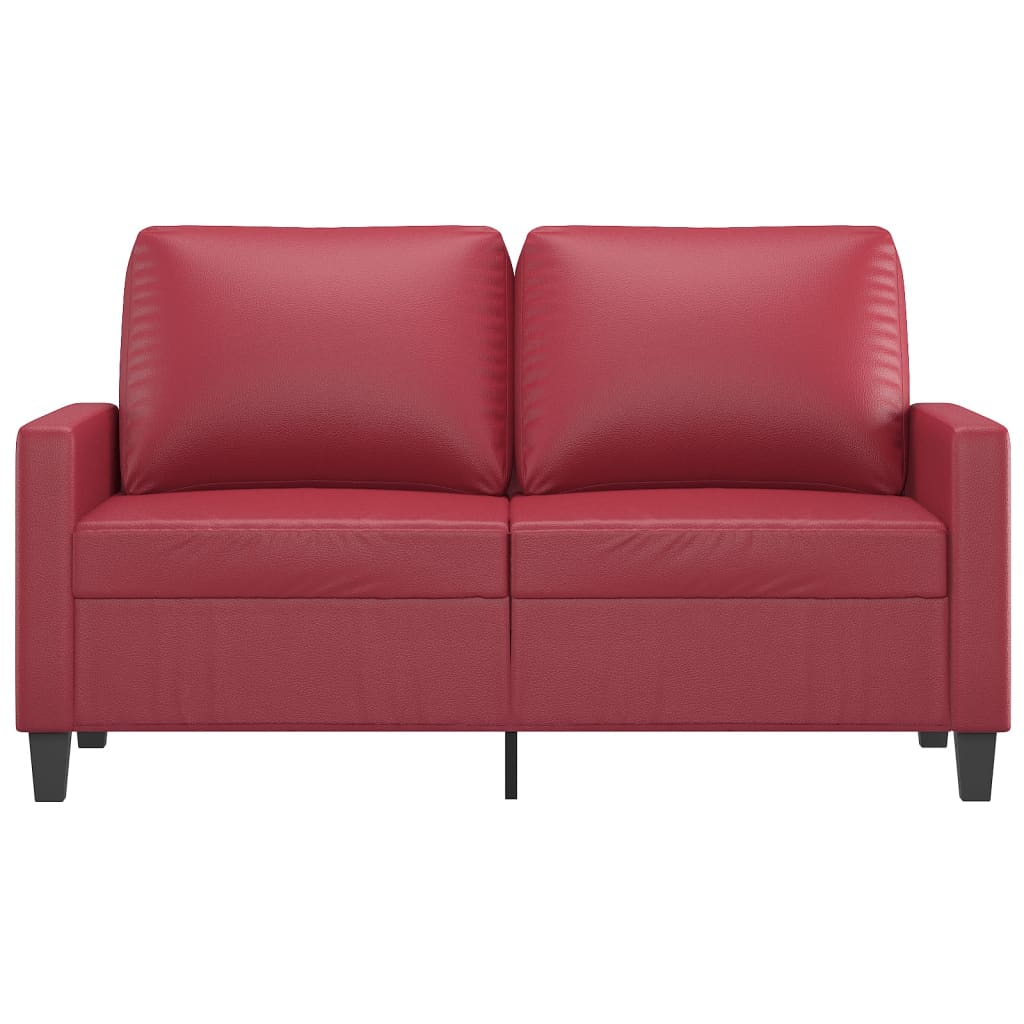 Tweezitsbank 120 cm kunstleer wijnrood