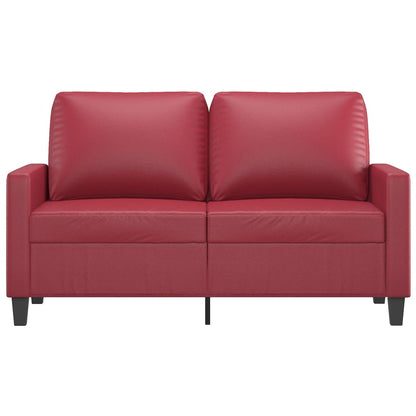 Tweezitsbank 120 cm kunstleer wijnrood