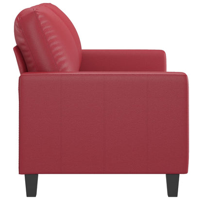Tweezitsbank 120 cm kunstleer wijnrood