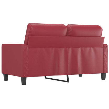 Tweezitsbank 120 cm kunstleer wijnrood