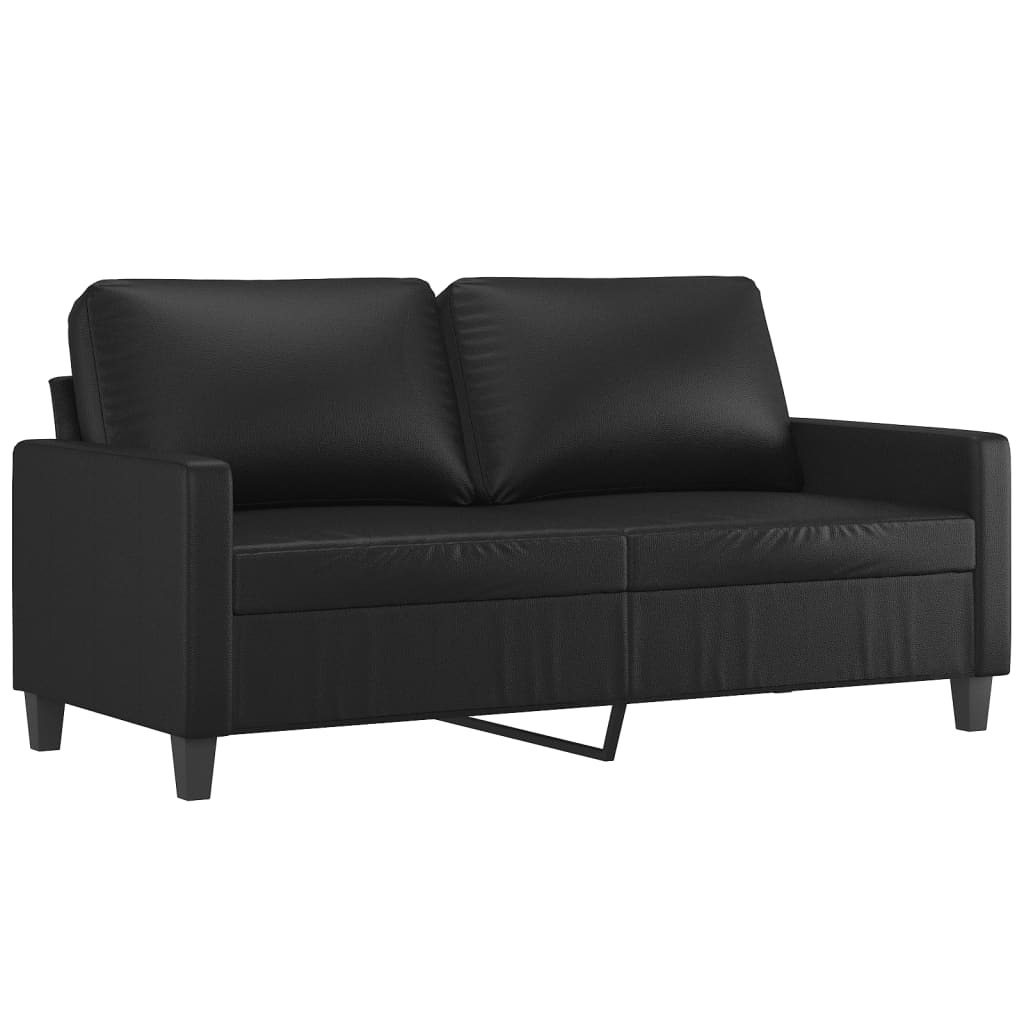 Tweezitsbank 140 cm kunstleer zwart