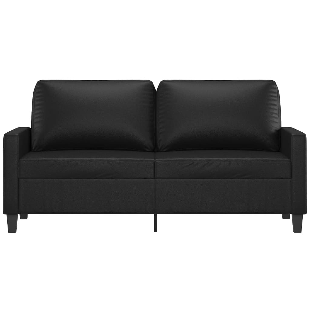 Tweezitsbank 140 cm kunstleer zwart