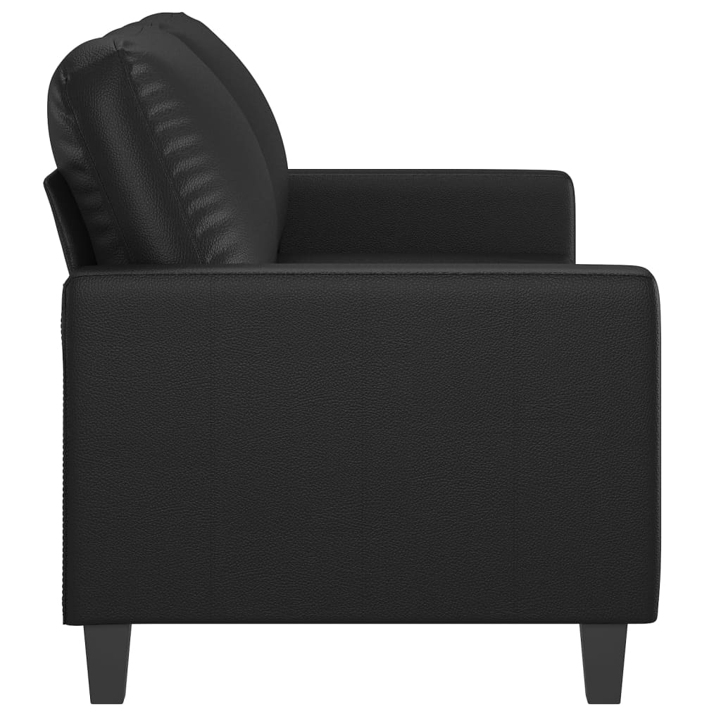 Tweezitsbank 140 cm kunstleer zwart