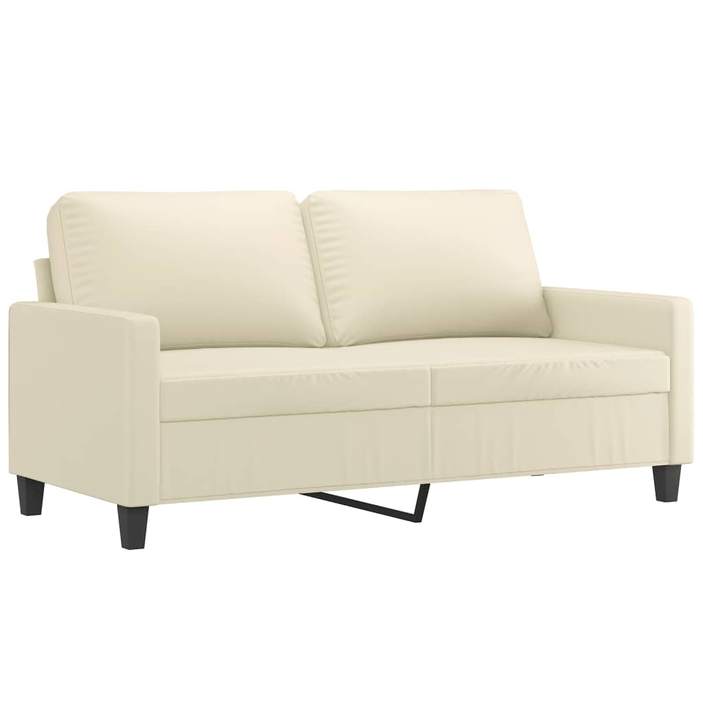 Tweezitsbank 140 cm kunstleer crèmekleurig