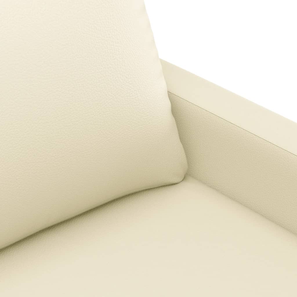 Tweezitsbank 140 cm kunstleer crèmekleurig