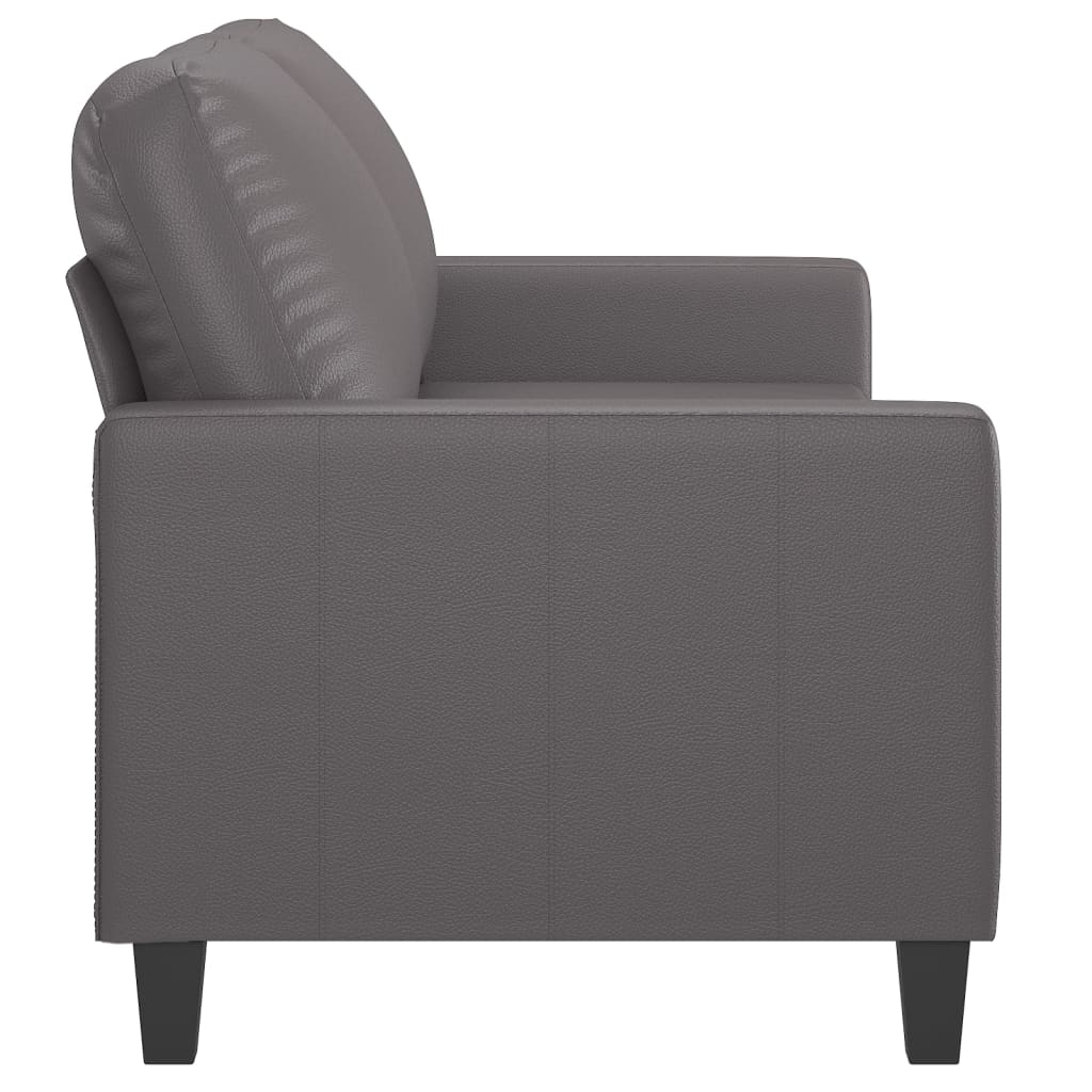 Tweezitsbank 140 cm kunstleer grijs