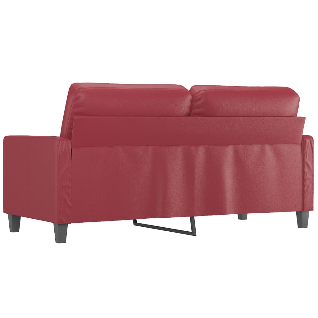 Tweezitsbank 140 cm kunstleer wijnrood