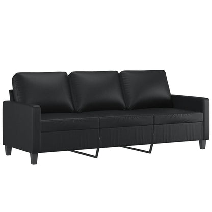 Driezitsbank 180 cm kunstleer zwart