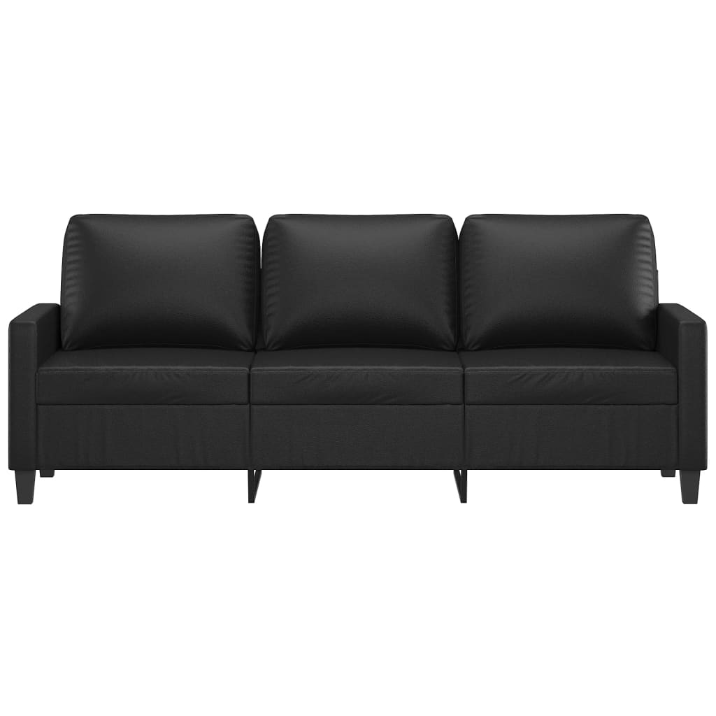 Driezitsbank 180 cm kunstleer zwart