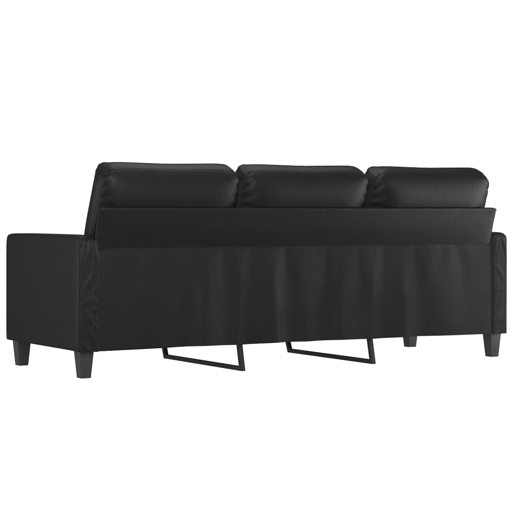 Driezitsbank 180 cm kunstleer zwart