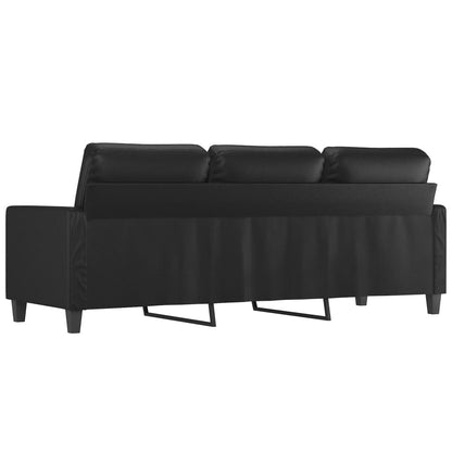 Driezitsbank 180 cm kunstleer zwart