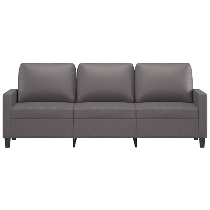 Driezitsbank 180 cm kunstleer grijs
