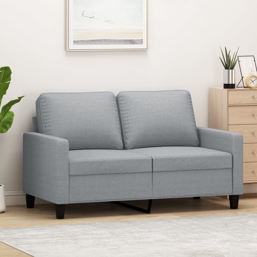 Tweezitsbank 120 cm stof lichtgrijs