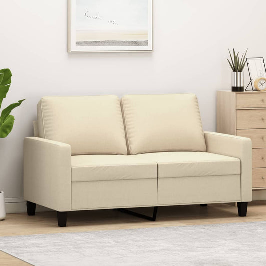 Tweezitsbank 120 cm stof crèmekleurig