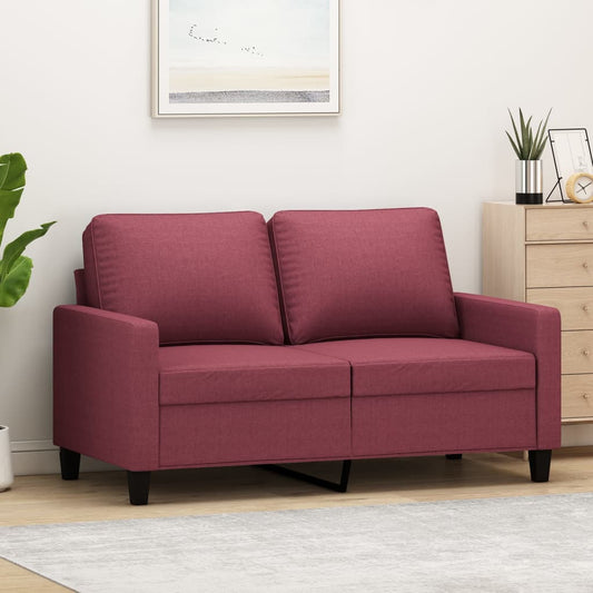 Tweezitsbank 120 cm stof wijnrood