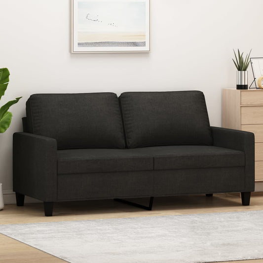 Tweezitsbank 140 cm stof zwart