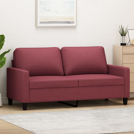 Tweezitsbank 140 cm stof wijnrood