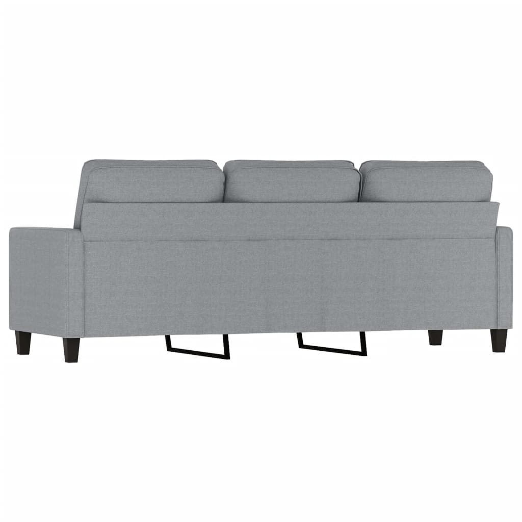 Driezitsbank 180 cm stof lichtgrijs