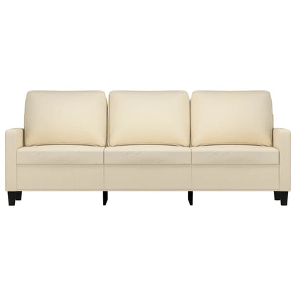 Driezitsbank 180 cm stof crèmekleurig