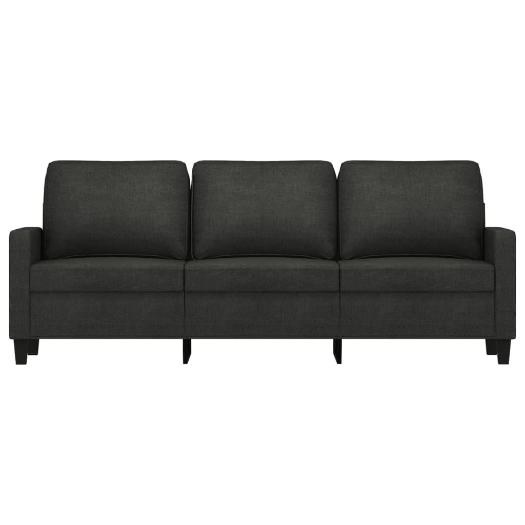 Driezitsbank 180 cm stof zwart