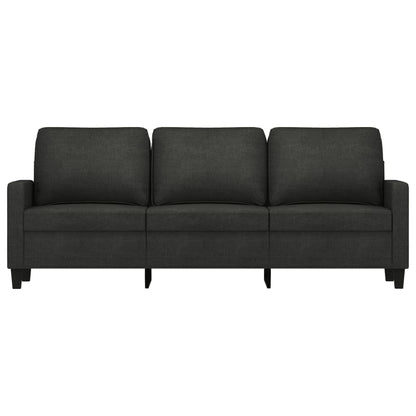 Driezitsbank 180 cm stof zwart