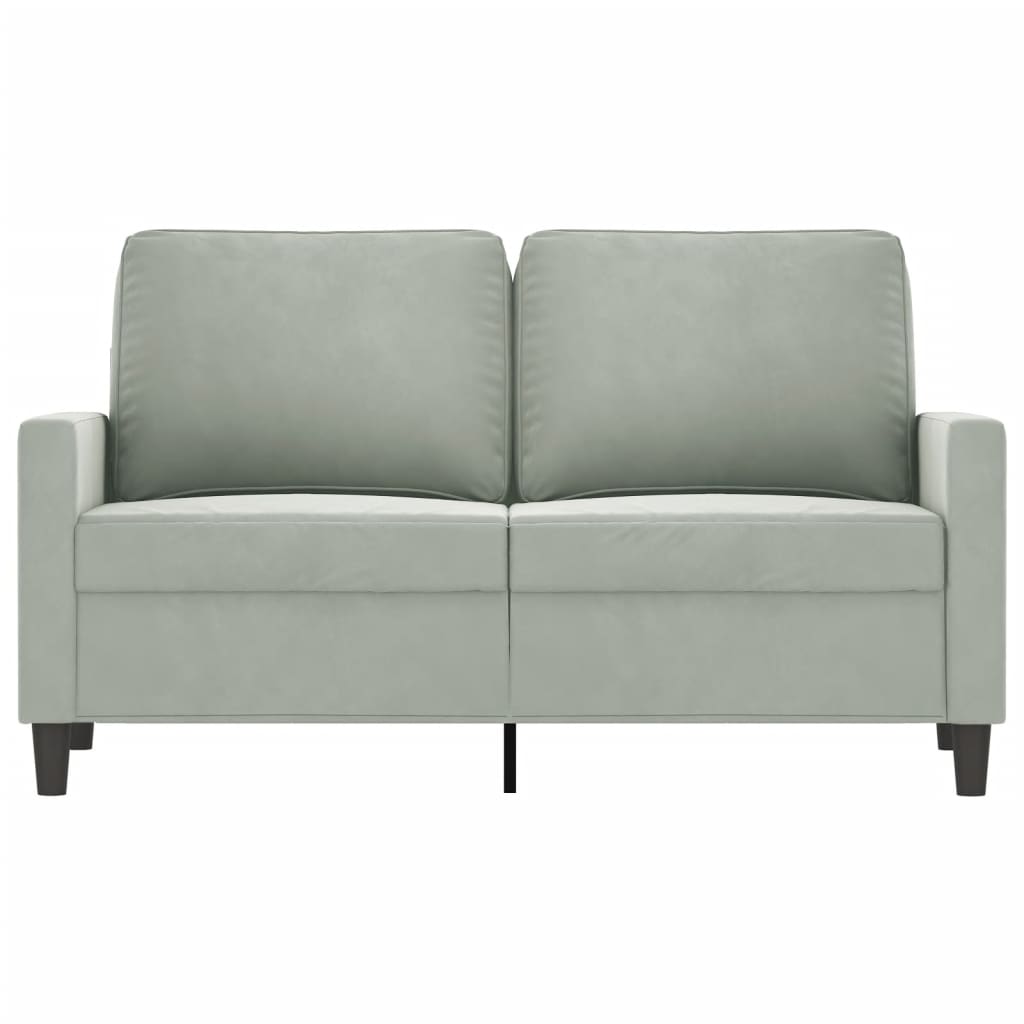 Tweezitsbank 120 cm fluweel lichtgrijs