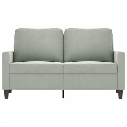 Tweezitsbank 120 cm fluweel lichtgrijs