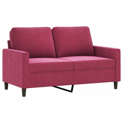 Tweezitsbank 120 cm fluweel wijnrood