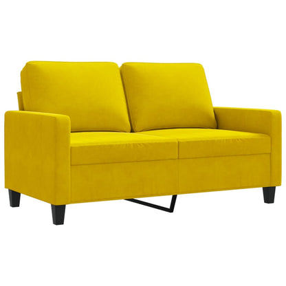 Tweezitsbank 120 cm fluweel geel