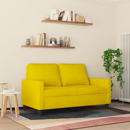 Tweezitsbank 120 cm fluweel geel