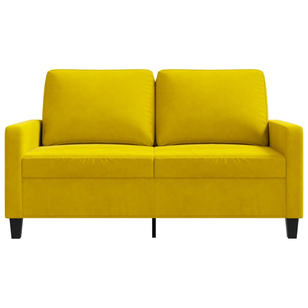 Tweezitsbank 120 cm fluweel geel