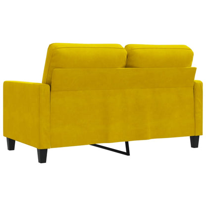 Tweezitsbank 120 cm fluweel geel