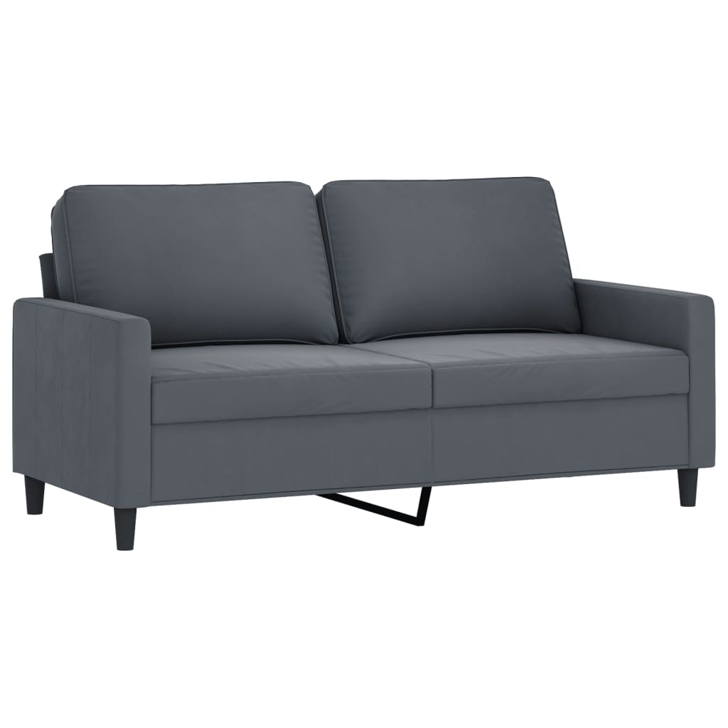 Tweezitsbank 140 cm fluweel donkergrijs