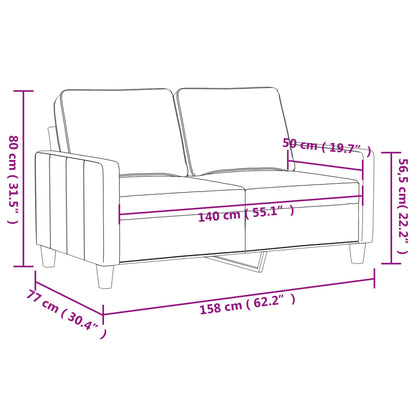 Tweezitsbank 140 cm fluweel donkergrijs