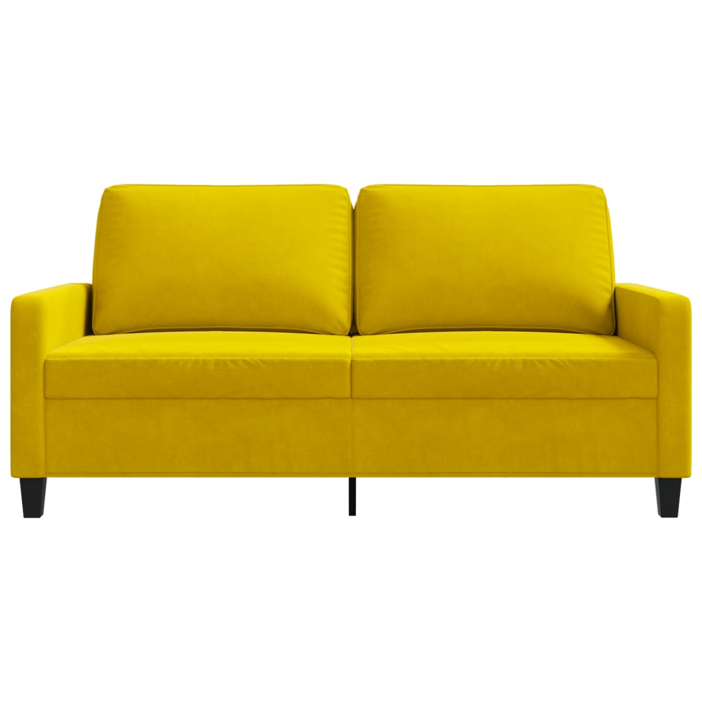 Tweezitsbank 140 cm fluweel geel