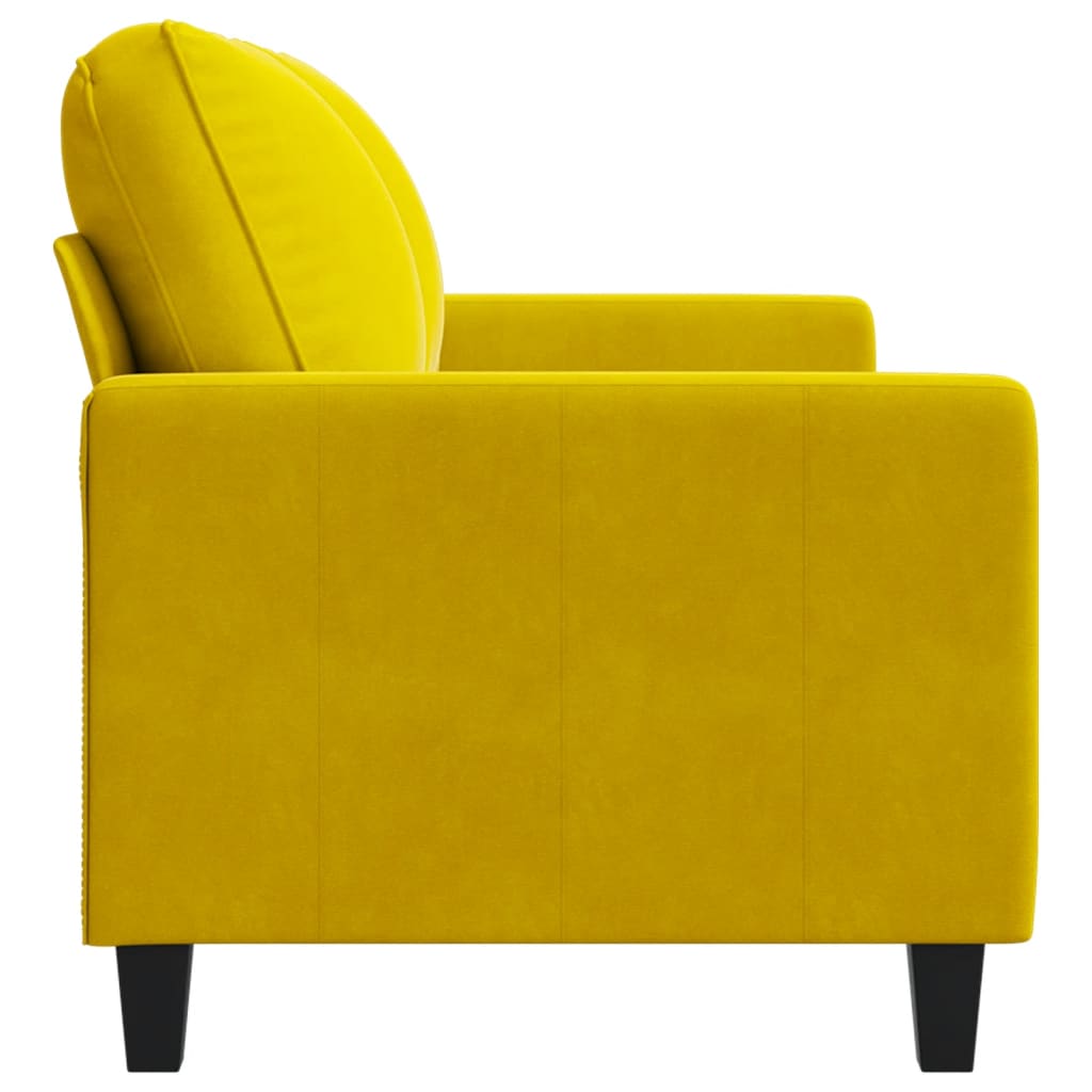 Tweezitsbank 140 cm fluweel geel