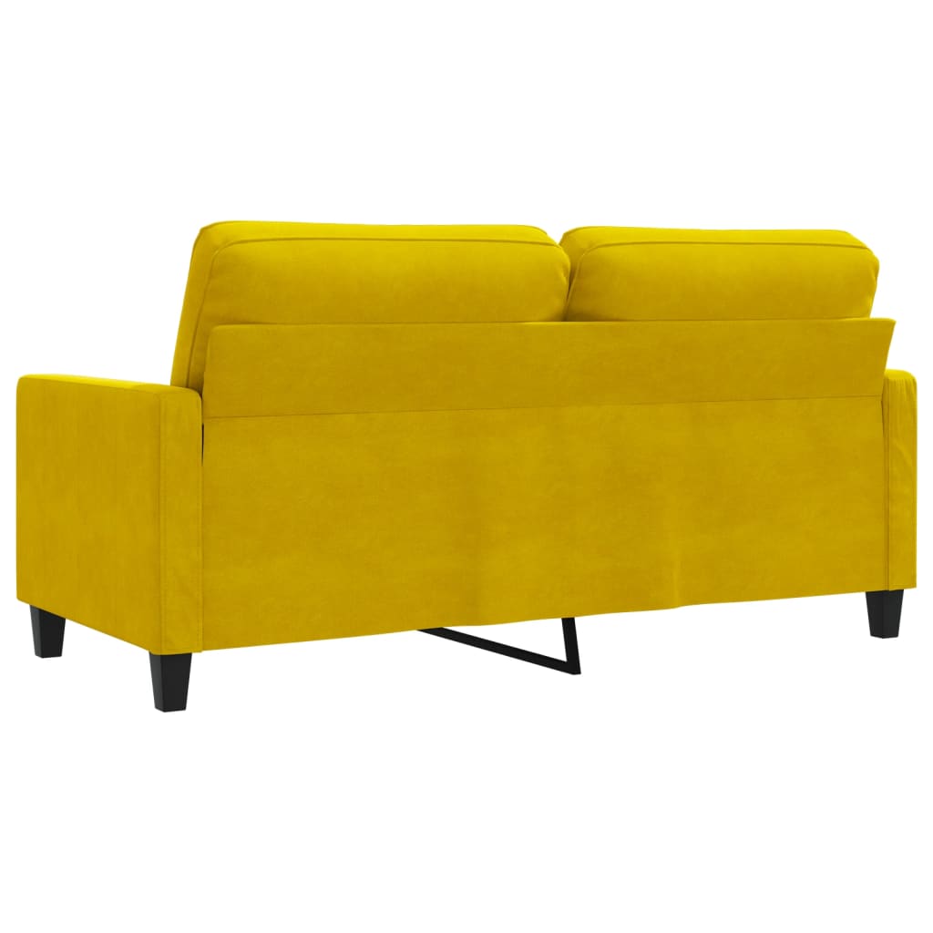 Tweezitsbank 140 cm fluweel geel
