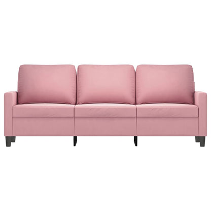 Driezitsbank 180 cm fluweel roze